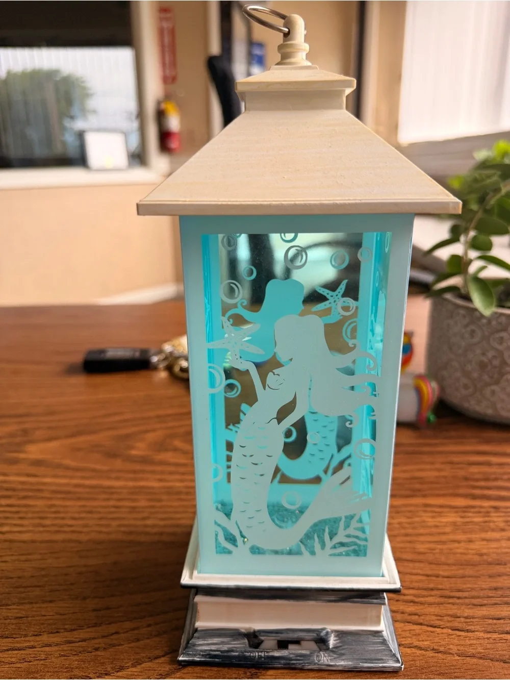 Coastal Mermaid Lantern - Aqua Home Accent